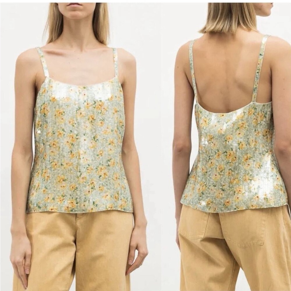 Ralph Lauren Purple Label Floral Tank Top - Yellow and Green